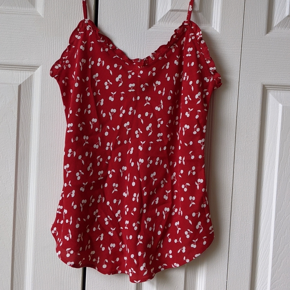 Reformation Fiddle Tank Cherry Top